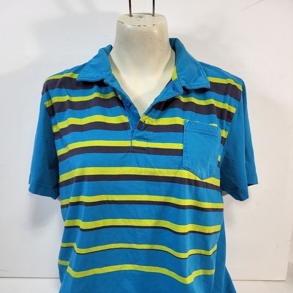 Puma Collared Short Sleeve Blue & Green Polo - Picture 2 of 8